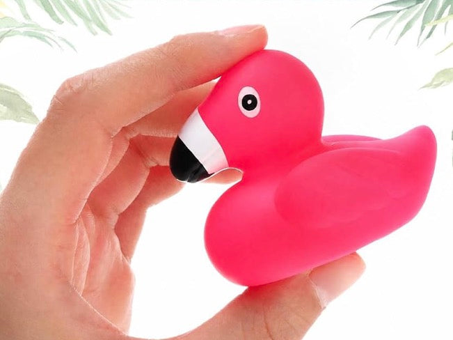 FLAMINGO Rubber Duck Gift Set of 5 | 2 Inch Ducks with Organza Bags & Ducked Cards | Ready to Gift & Hide | Duck Exchange Favors
