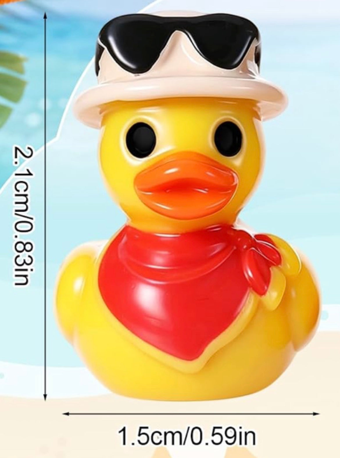Set of 5, Country with Sunglasses on Head Themed Mini Resin Ducks, Magnetic or Non-Magnetic, Optional Personalized Duck Hiding Tags