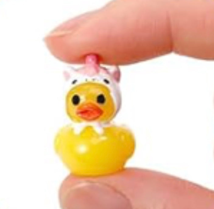 Set of 5, Unicorn Hat Themed Mini Resin Ducks, Magnetic or Non-Magnetic, Optional Personalized Duck Hiding Tags