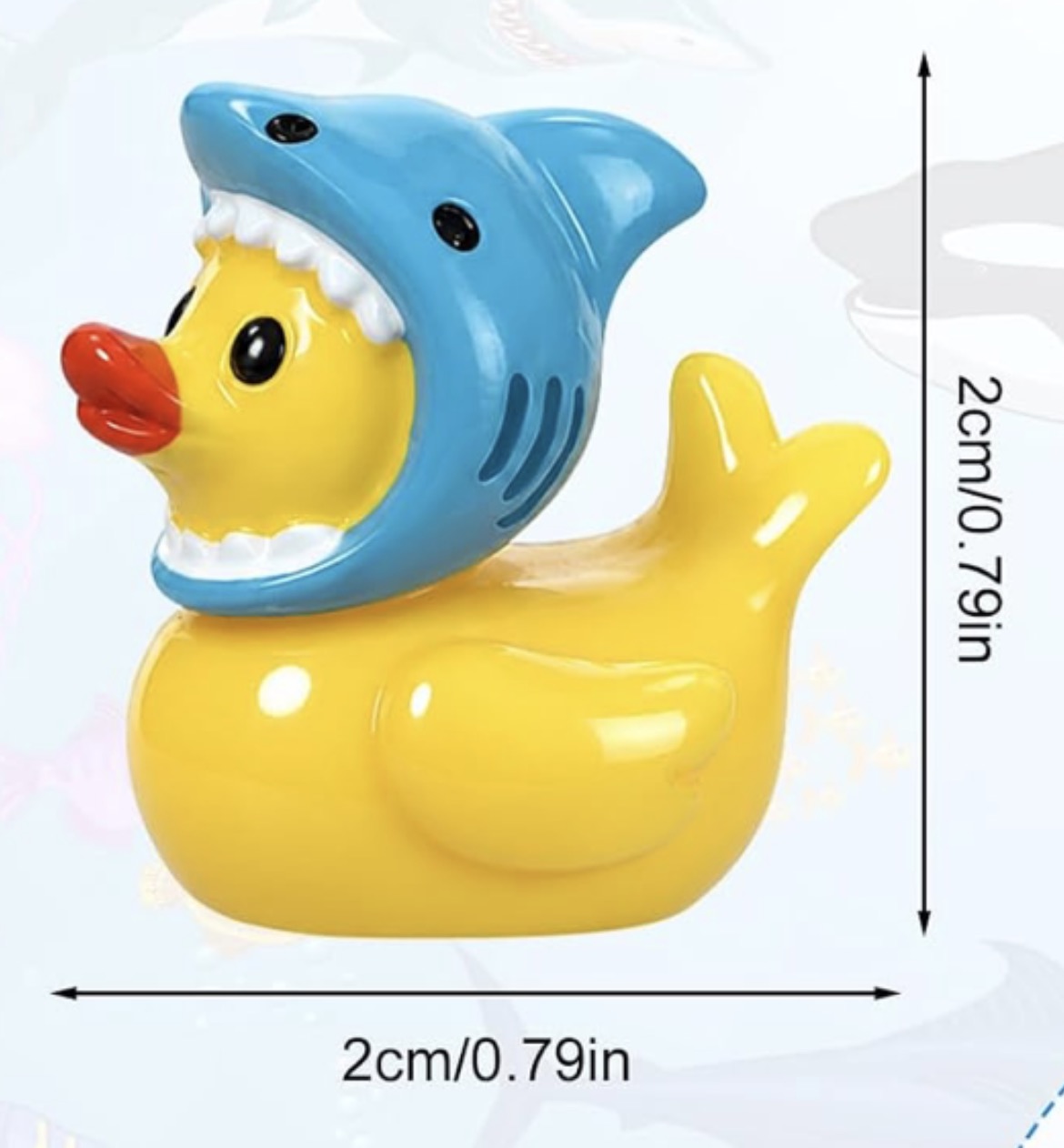 Set of 6, Shark Hat Themed Mini Resin Ducks, Magnetic or Non-Magnetic, Optional Personalized Duck Hiding Tags