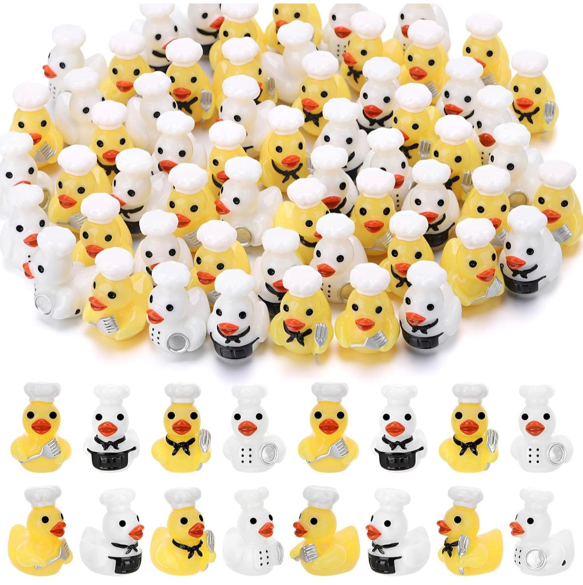 Customizable With or Without Magnets – Set of 8 Mini Resin Chef Ducks, Tiny Baker Duck Figurines, Miniature Cooking Duck Set, Kitchen Decor, Party Favors, Cruise Ducks, Jeep Ducks, Collectible Duck Gift