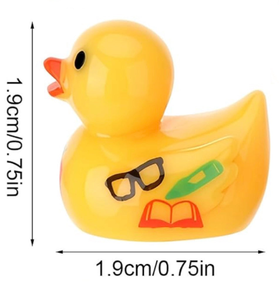 Set of 8, Back To School Themed Mini Resin Ducks, Magnetic or Non-Magnetic, Optional Personalized Duck Hiding Tags