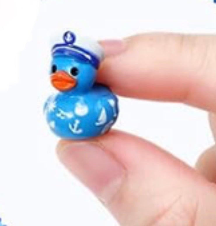 Set of 6, Nautical Captains Sailors Themed Mini Resin Ducks, Magnetic or Non-Magnetic, Optional Personalized Duck Hiding Tags