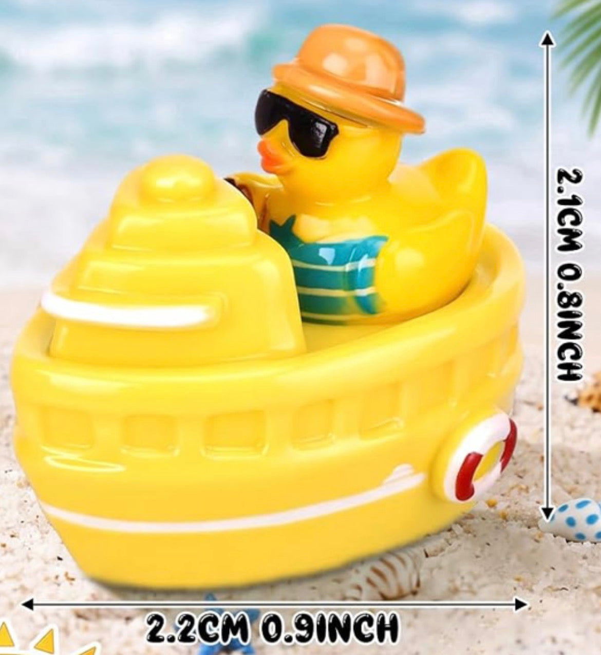 Set of 6, Colorful Fun Ship Themed Mini Resin Ducks, Magnetic or Non-Magnetic, Optional Personalized Duck Hiding Tags