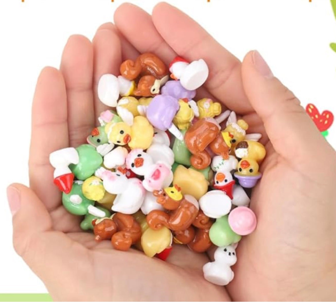 Set of 16, Fairy Garden Mix Themed Mini Resin Ducks, Magnetic or Non-Magnetic, Optional Personalized Duck Hiding Tags