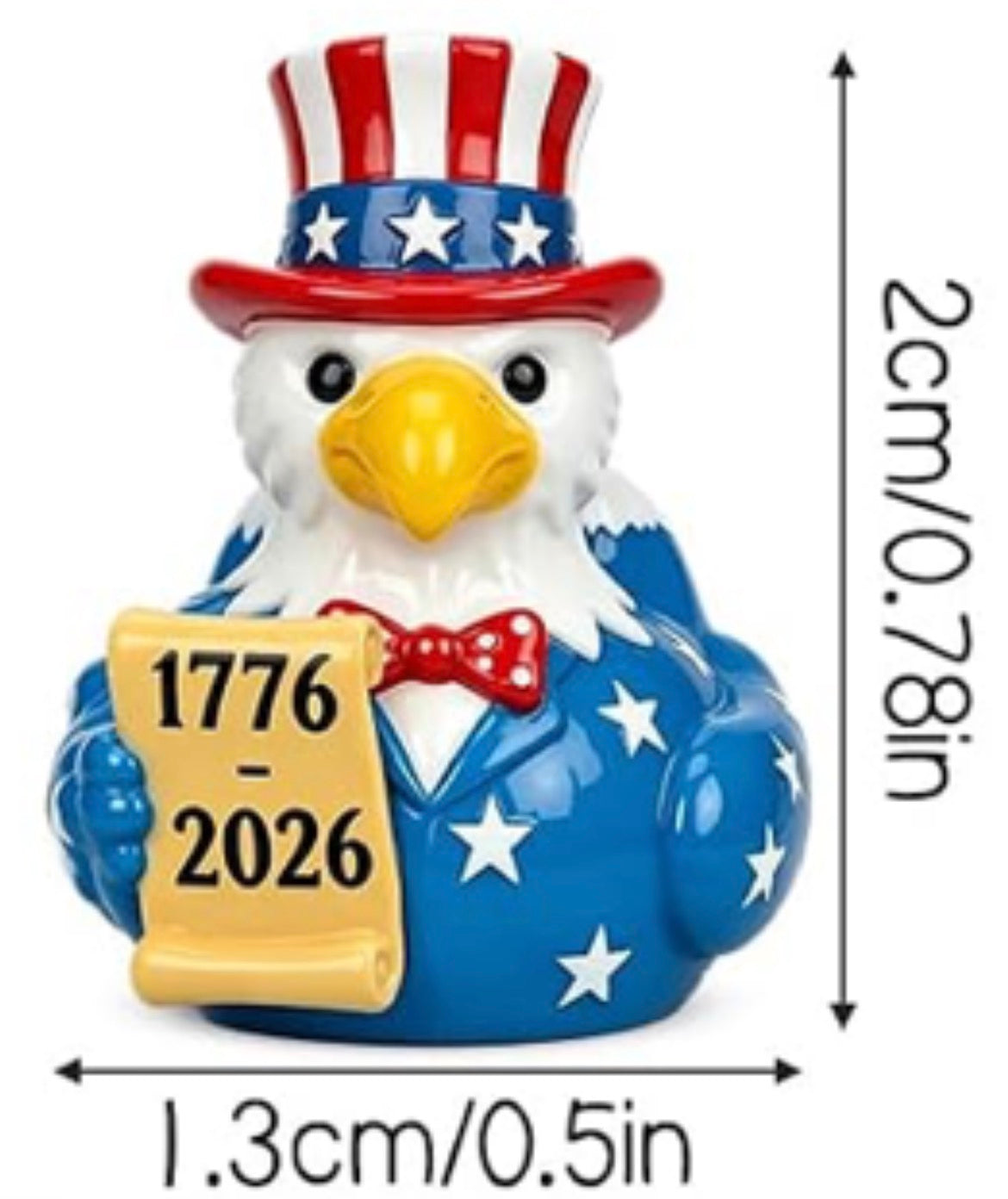Set of 5, Festive Patriotic Themed Mini Resin Ducks, Magnetic or Non-Magnetic, Optional Personalized Duck Hiding Tags