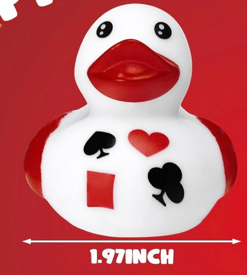 CASINO POKER Rubber Duck Gift Set of 5 | 2 Inch Ducks with Organza Bags & Ducked Cards | Ready to Gift & Hide | Duck Exchange Favors