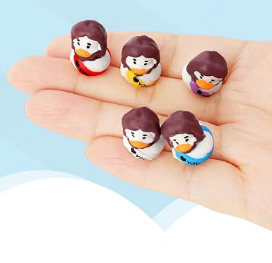 Set of 5, Religious Jesus Themed Mini Resin Ducks, Magnetic or Non-Magnetic, Optional Personalized Duck Hiding Tags