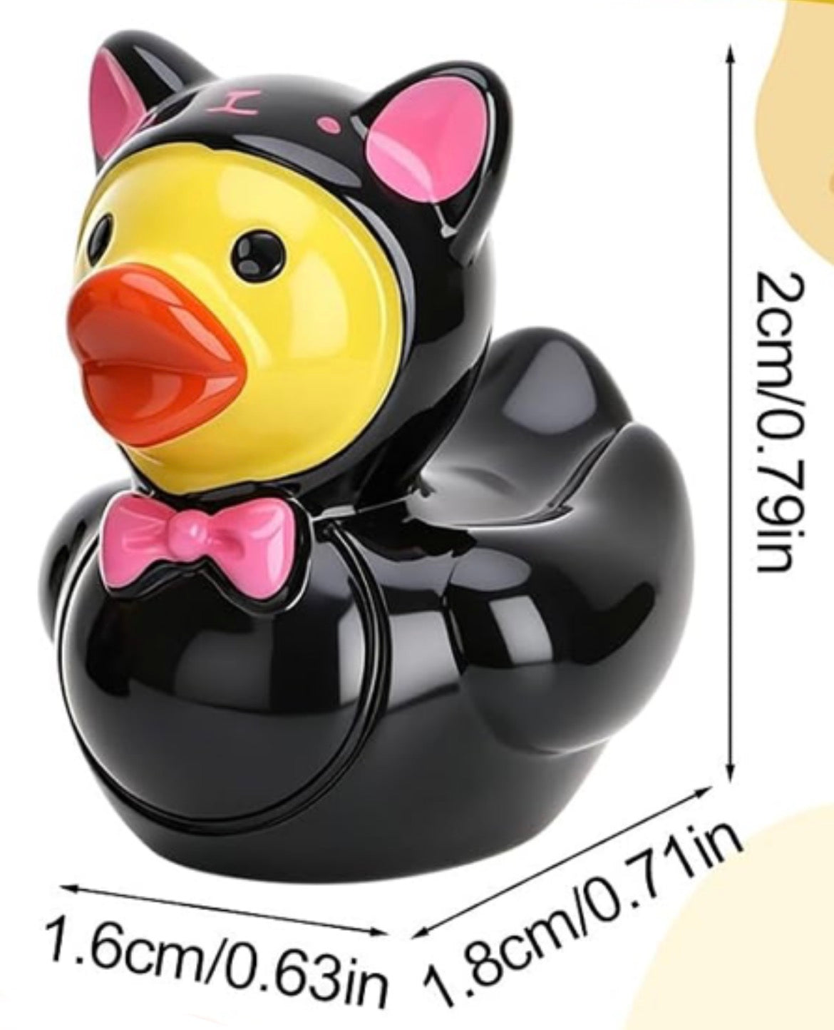 Set of 5, Black Cat Costume Themed Mini Resin Ducks, Magnetic or Non-Magnetic, Optional Personalized Duck Hiding Tags