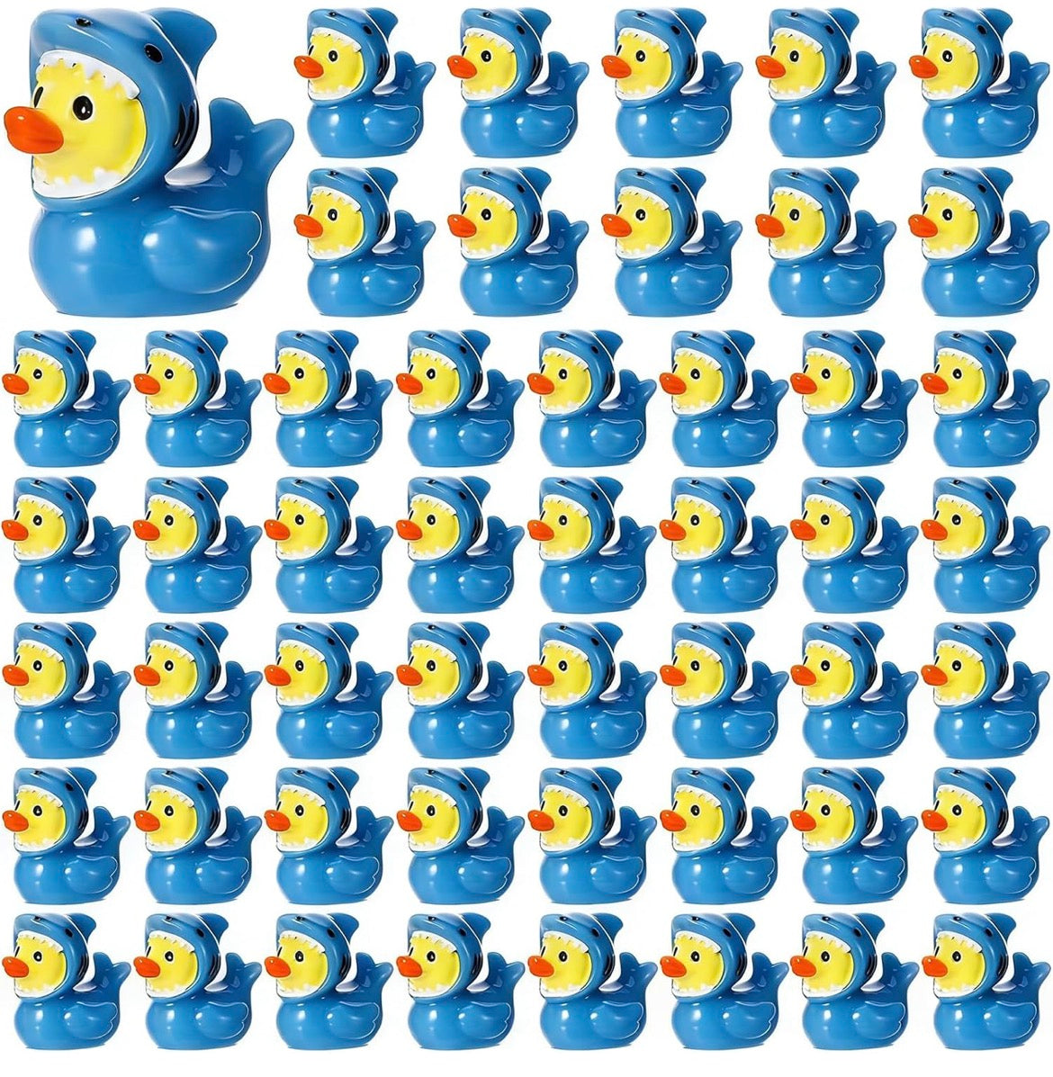 Customizable With or Without Magnets – Set of 5 Mini Resin Shark Ducks, Tiny Shark Costume Duck Figurines, Miniature Ocean Duckies, Beach Party Favors, Cruise Ducks, Jeep Ducks, Fairy Garden Decor