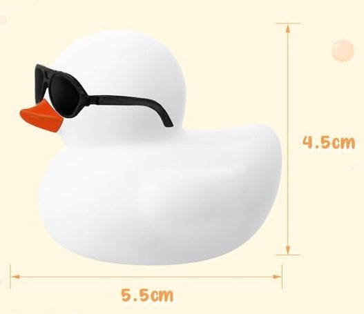 Paint Your Own Duck Kit – 3 White Rubber Ducks, 8 Acrylic Paints & 3 Brushes – DIY Duck Craft Kit with Detachable Sunglasses