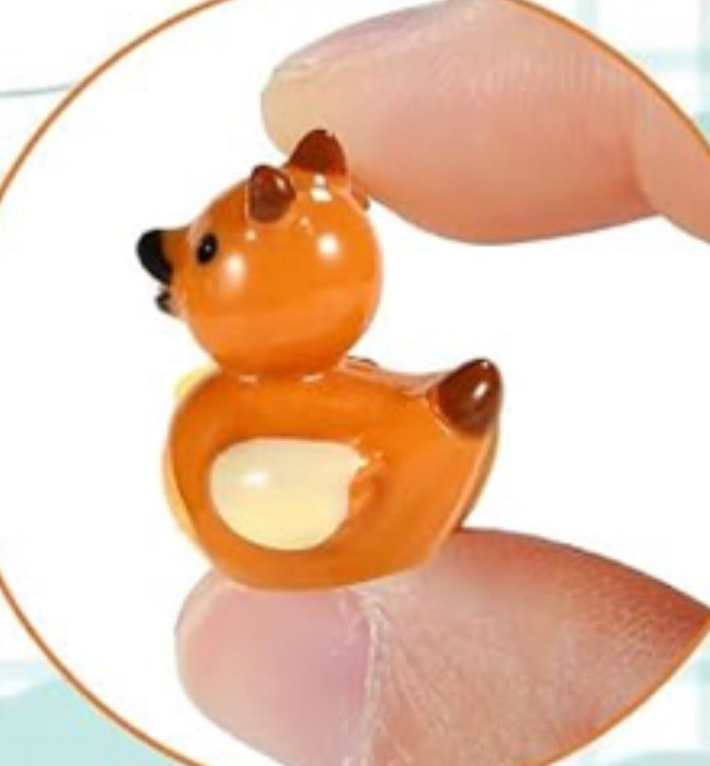 Set of 6, Orange Blue Cat Themed Mini Resin Ducks, Magnetic or Non-Magnetic, Optional Personalized Duck Hiding Tags