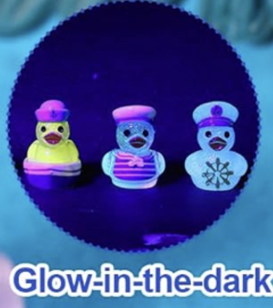 Set of 6, Glow-in-the-Dark Colorful Sailors Themed Mini Resin Ducks, Magnetic or Non-Magnetic, Optional Personalized Duck Hiding Tags
