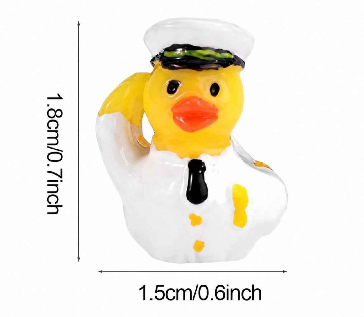 Set of 6, Navy Military Themed Mini Resin Ducks, Magnetic or Non-Magnetic, Optional Personalized Duck Hiding Tags