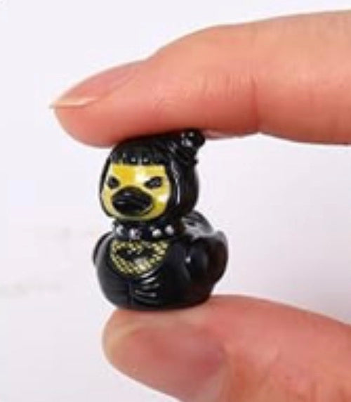 A0-Set of 6, Gothic Punk Themed Mini Resin Ducks, Magnetic or Non-Magnetic, Optional Personalized Duck Hiding Tags