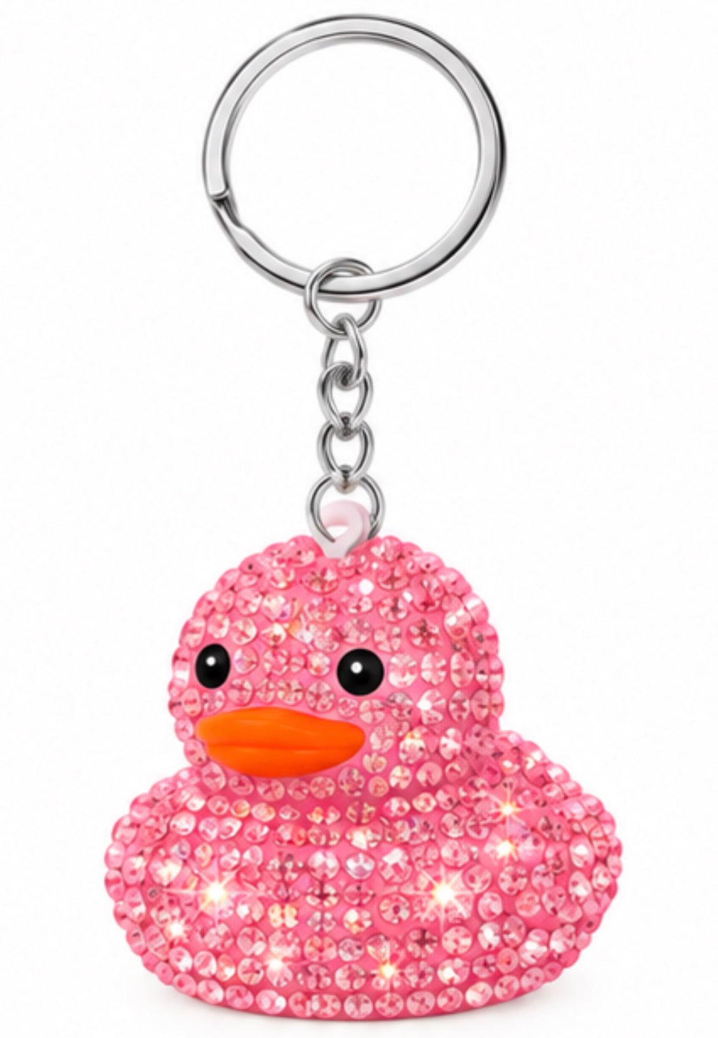 Handmade Bling Rubber Duck Keychain – Rhinestone Duck Bag Charm – Choose Your Color or Set of 6 – Sparkly Duck Lover Gift