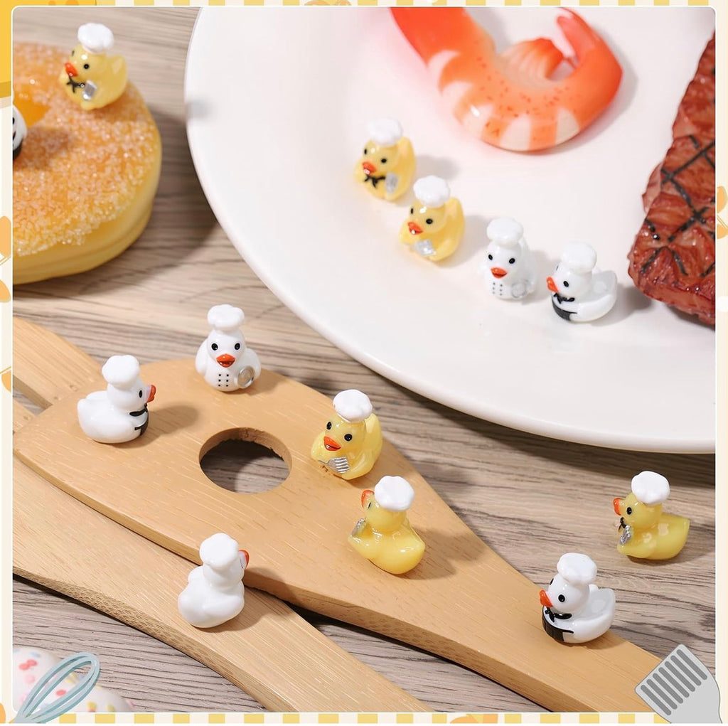 Customizable With or Without Magnets – Set of 8 Mini Resin Chef Ducks, Tiny Baker Duck Figurines, Miniature Cooking Duck Set, Kitchen Decor, Party Favors, Cruise Ducks, Jeep Ducks, Collectible Duck Gift