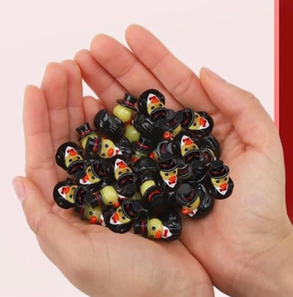 Set of 5, A Perfect Gentleman Themed Mini Resin Ducks, Magnetic or Non-Magnetic, Optional Personalized Duck Hiding Tags