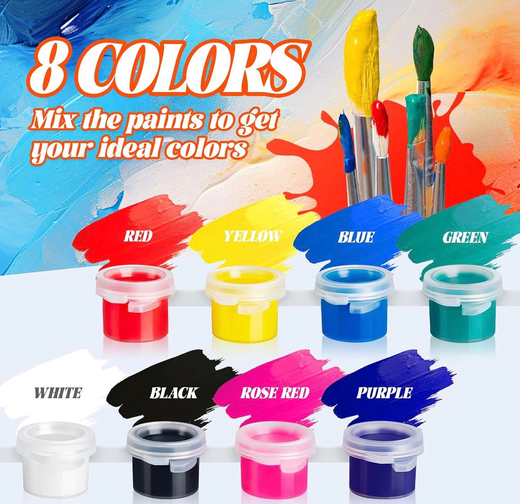 Paint Your Own Duck Kit – 3 White Rubber Ducks, 8 Acrylic Paints & 3 Brushes – DIY Duck Craft Kit with Detachable Sunglasses