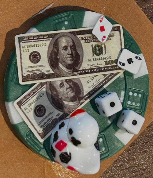 2pc Set Green & White Magnetic Mini Resin Duck Poker Chips, Casino Duck Magnets, Poker Night Decor, Mini Duck Collectible, Casino Lover Gift