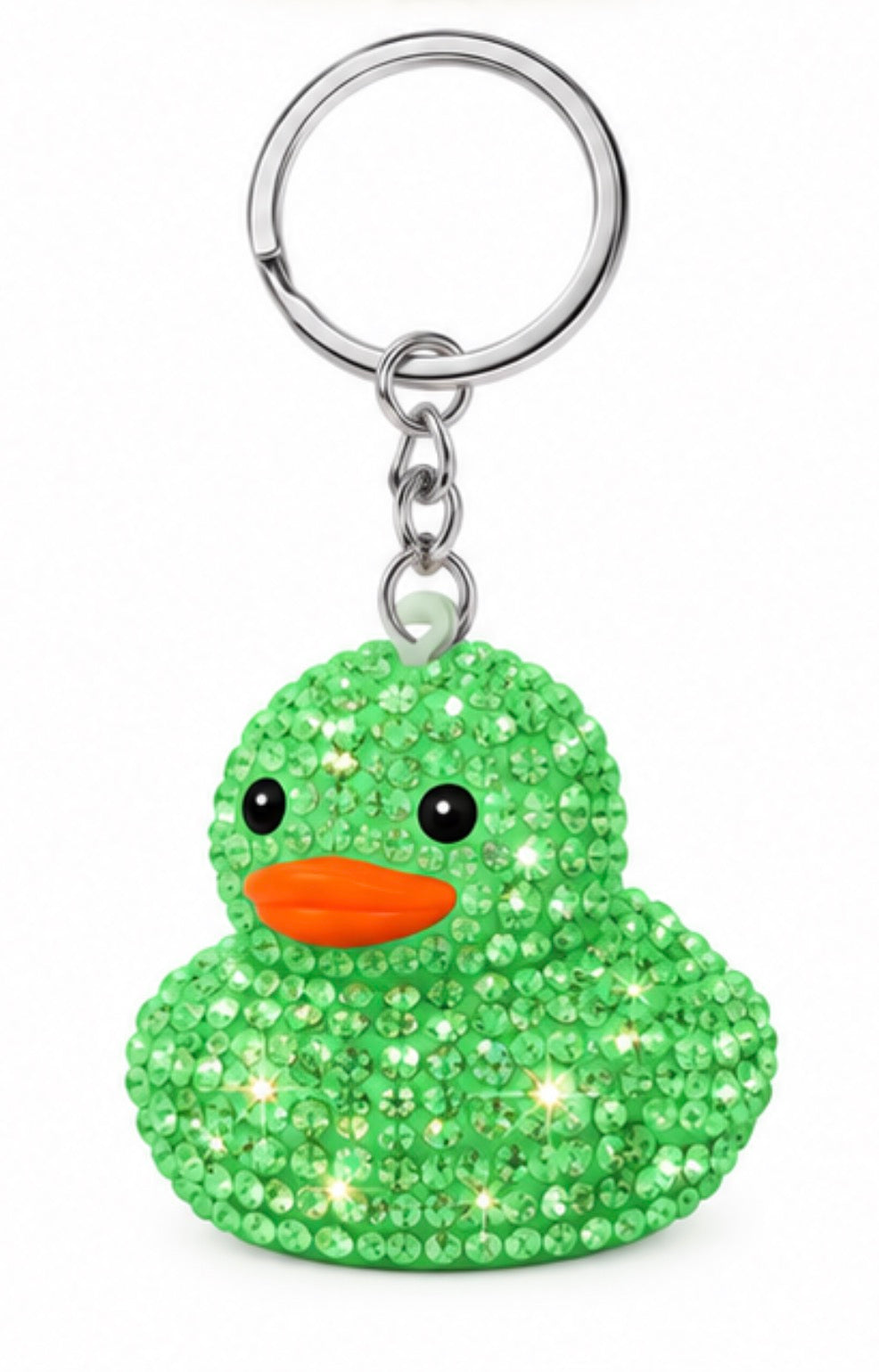 Handmade Bling Rubber Duck Keychain – Rhinestone Duck Bag Charm – Choose Your Color or Set of 6 – Sparkly Duck Lover Gift