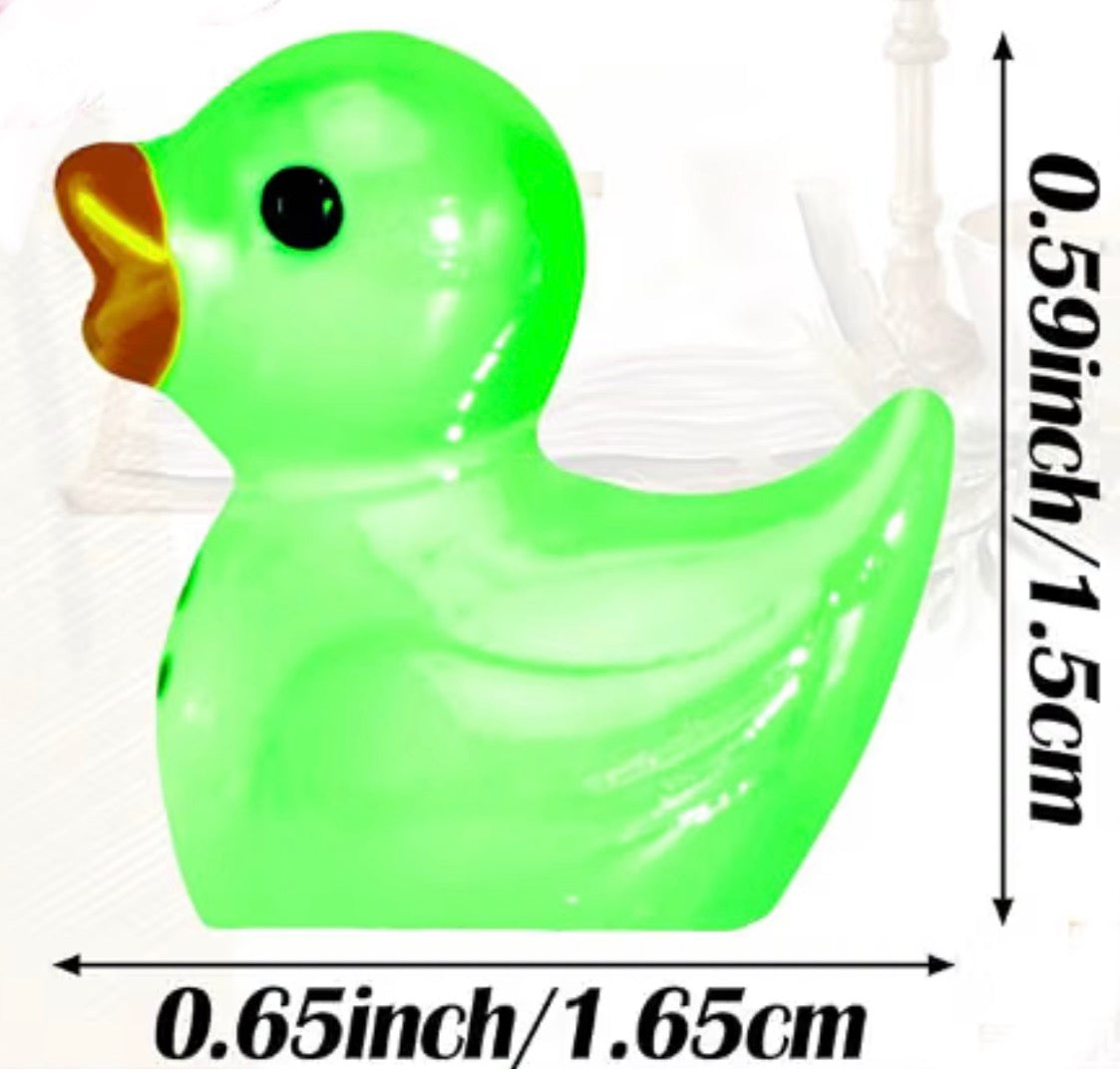 Set of 5, Glow-in-the-Dark Jesus Loves You Themed Mini Resin Ducks, Magnetic or Non-Magnetic, Optional Personalized Duck Hiding Tags