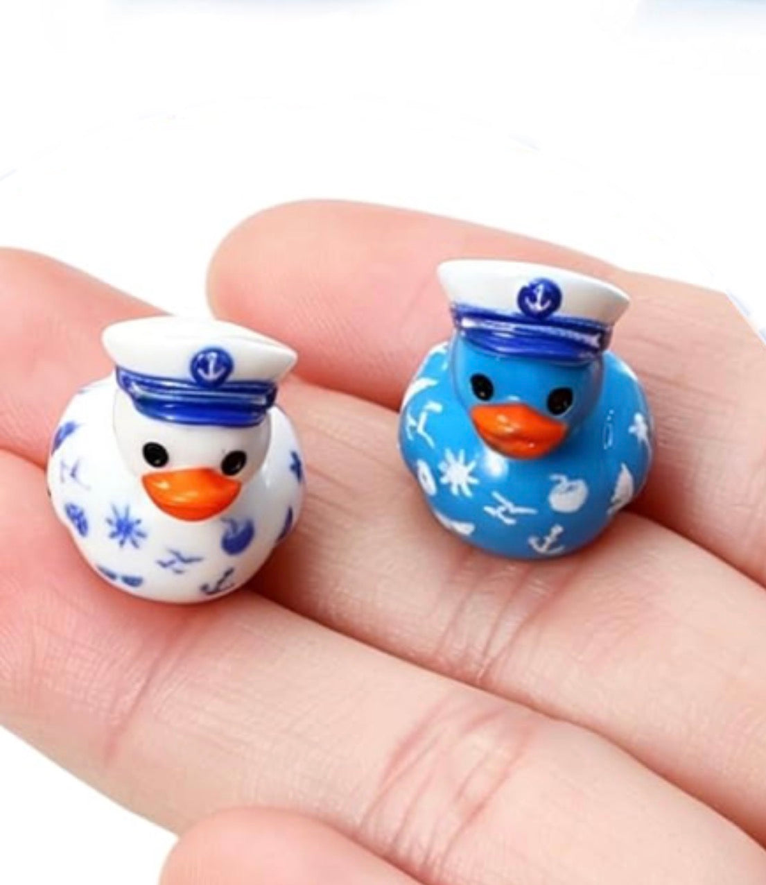 Set of 6, Nautical Captains Sailors Themed Mini Resin Ducks, Magnetic or Non-Magnetic, Optional Personalized Duck Hiding Tags