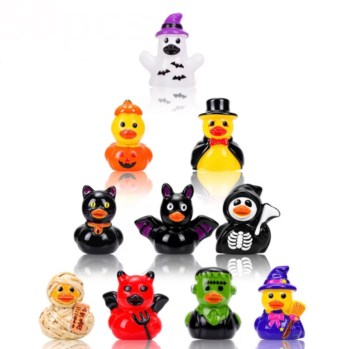 Set of 10, Colorful With Sunglasses Themed Mini Resin Ducks, Magnetic or Non-Magnetic, Optional Personalized Duck Hiding Tags