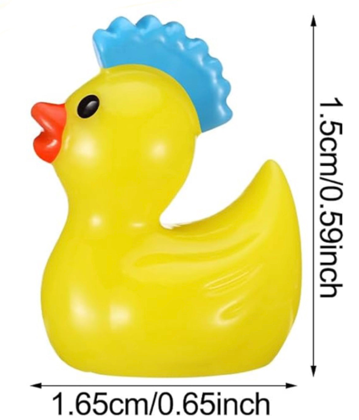 A0-Set of 8, Punk Mohawk Themed Mini Resin Ducks, Magnetic or Non-Magnetic, Optional Personalized Duck Hiding Tags