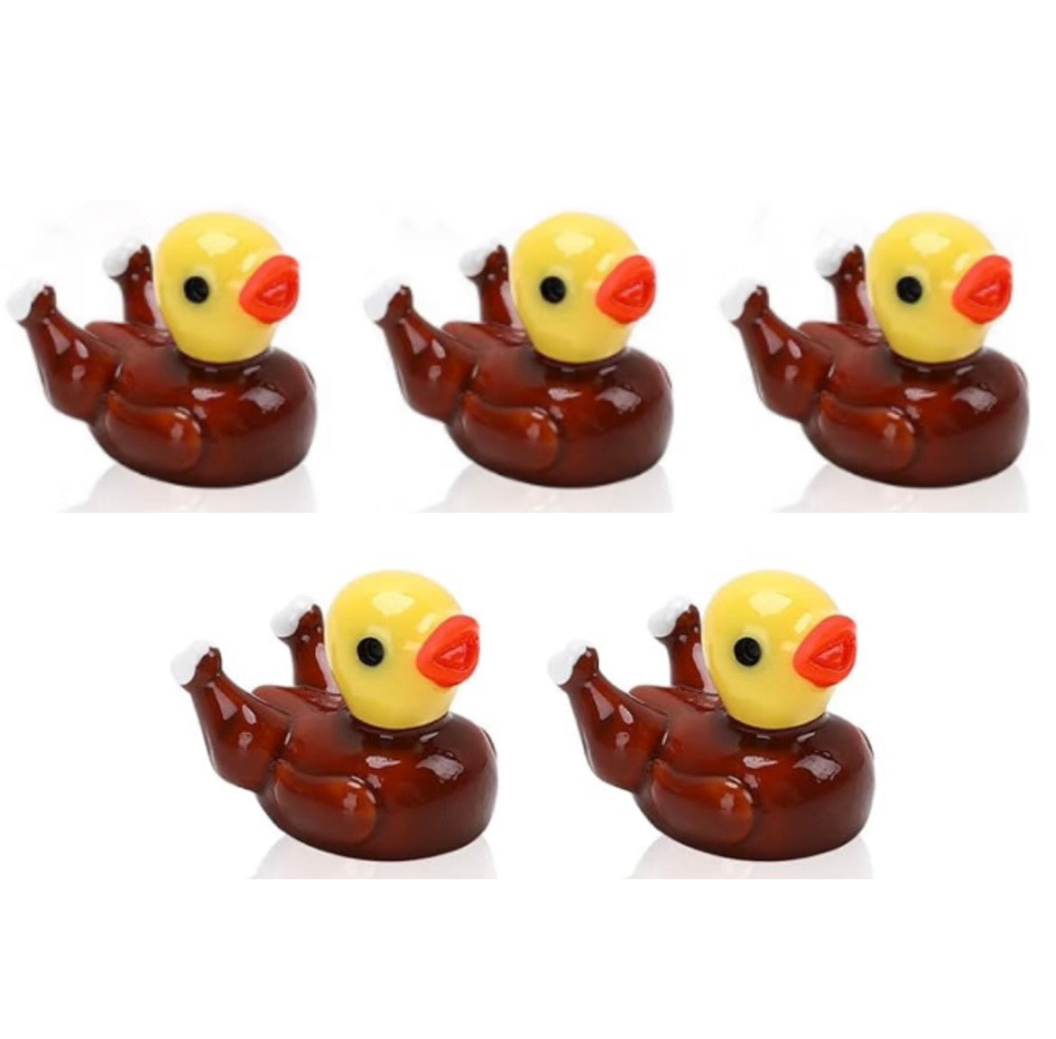 Set of 5, Cooked Thanksgiving Turkey Themed Mini Resin Ducks, Magnetic or Non-Magnetic, Optional Personalized Duck Hiding Tags