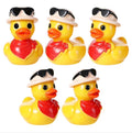 Set of 5, Country with Sunglasses on Head Themed Mini Resin Ducks, Magnetic or Non-Magnetic, Optional Personalized Duck Hiding Tags