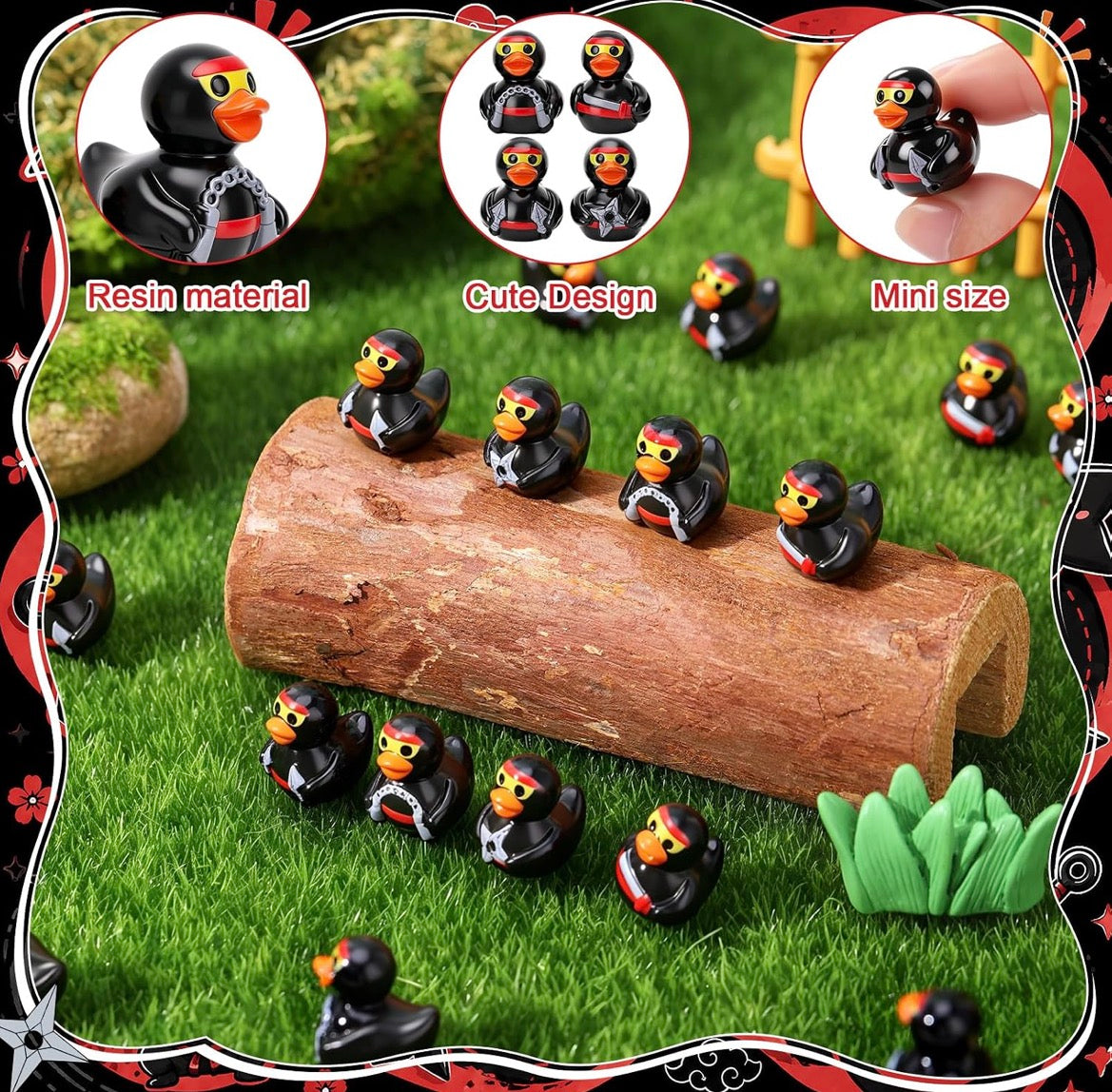 Customizable With or Without Magnets – Set of 8 Mini Resin Ninja Ducks, Tiny Ninja Duck Figurines, Martial Arts Duck Party Favors, Miniature Collectible Ducks, Cruise Ducks, Jeep Ducks, Desk Decor, Gift Set