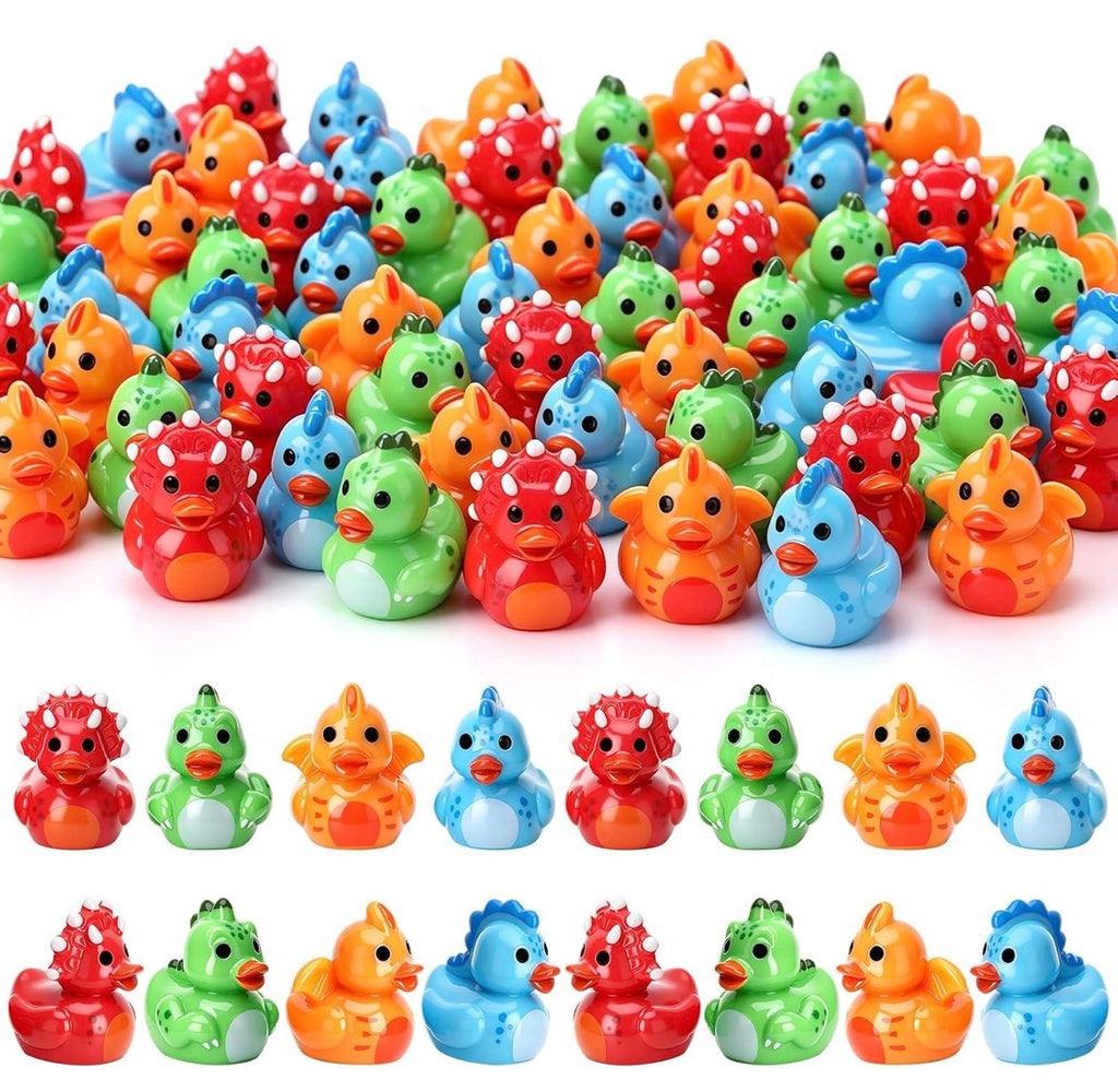 Customizable With or Without Magnets – Set of 8 Mini Resin Dinosaur Ducks, Tiny Dino Duck Figurines, Miniature Dinosaur Duck Party Favors, Fairy Garden Decor, Cruise Ducks, Jeep Ducks, Desk Decorations, Gift Set