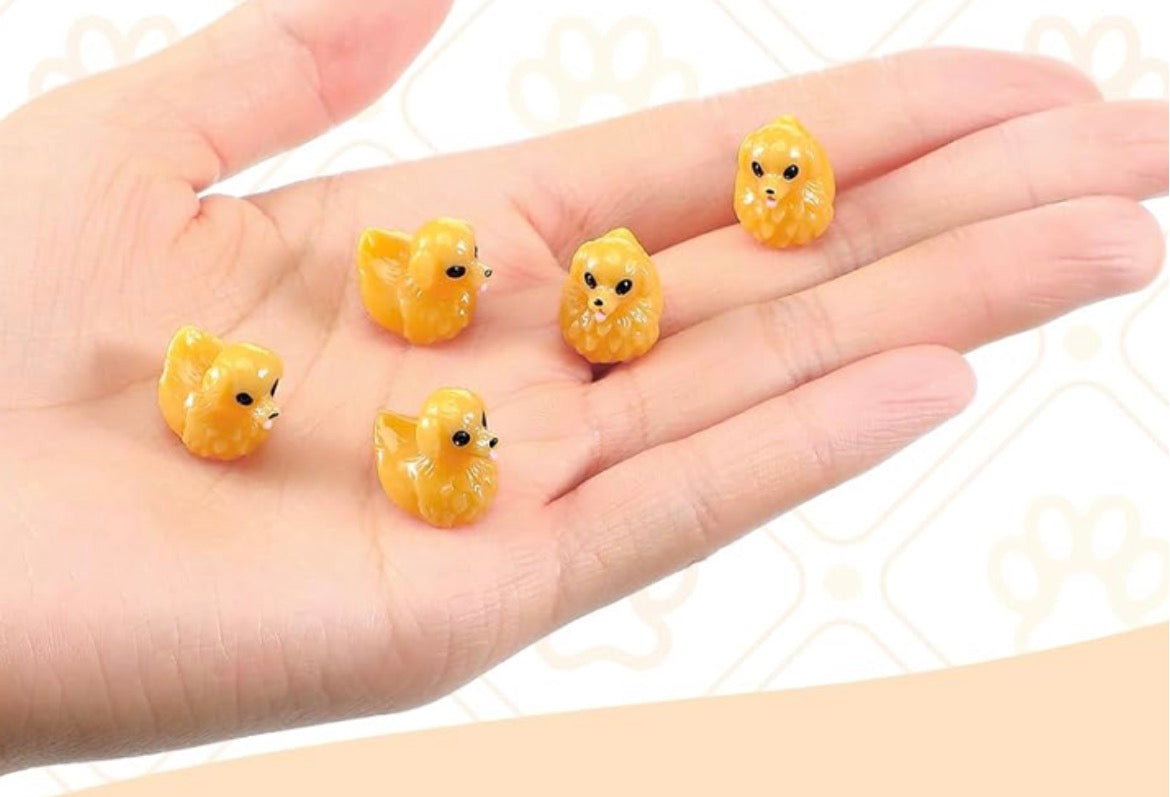 Set of 5, Golden Retriever Dog Themed Mini Resin Ducks, Magnetic or Non-Magnetic, Optional Personalized Duck Hiding Tags