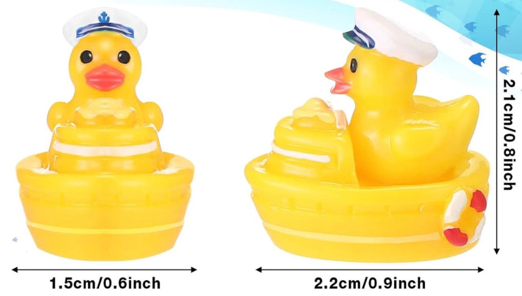 Set of 6, Colorful Sailor Ship Themed Mini Resin Ducks, Magnetic or Non-Magnetic, Optional Personalized Duck Hiding Tags