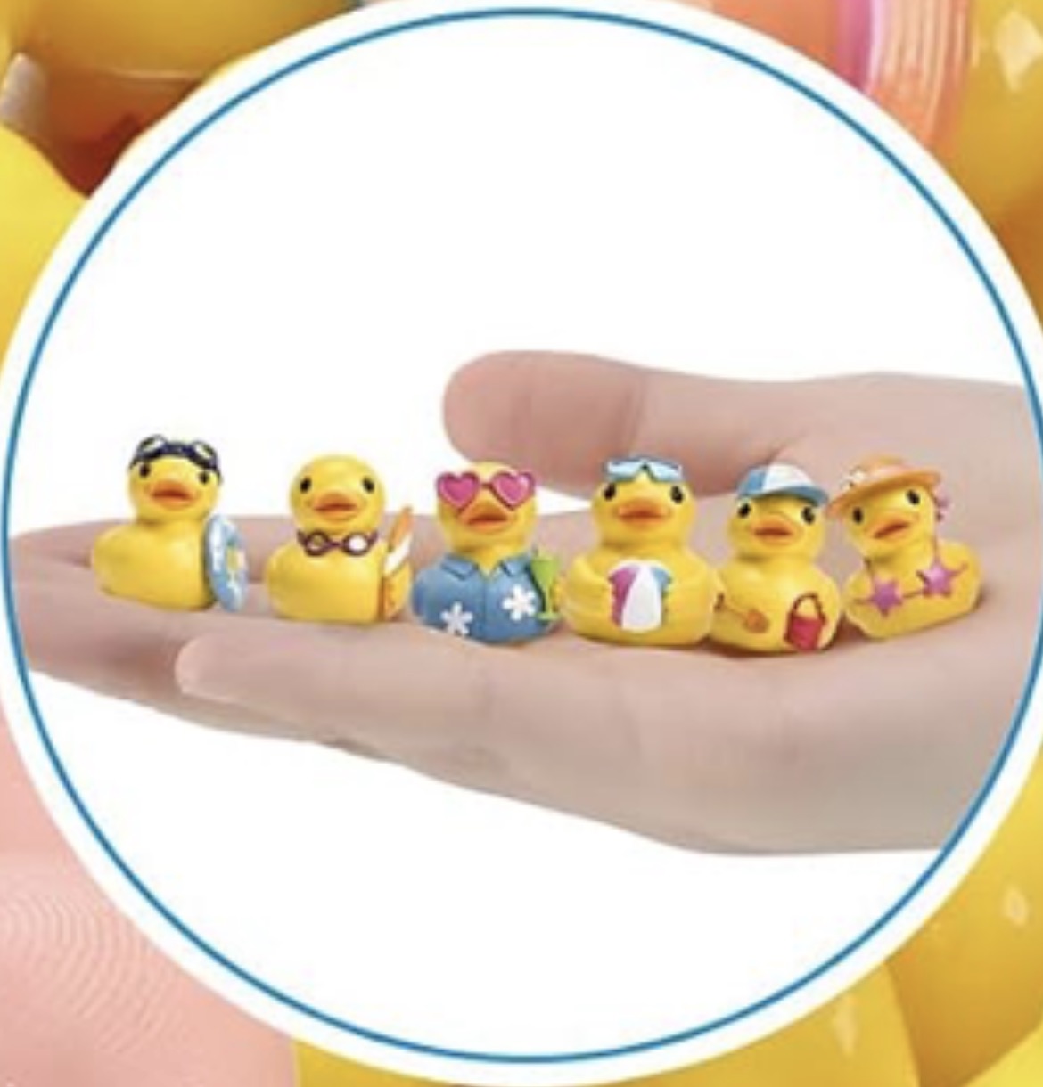 Set of 6, Swimming and Beach Themed Mini Resin Ducks, Magnetic or Non-Magnetic, Optional Personalized Duck Hiding Tags