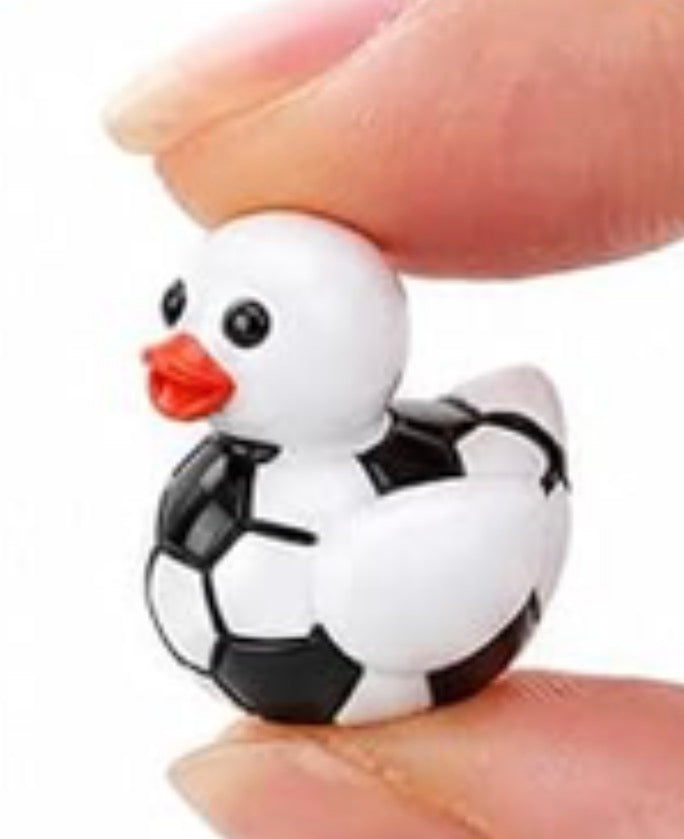 Set of 8, Sports Ball Themed Mini Resin Ducks, Magnetic or Non-Magnetic, Optional Personalized Duck Hiding Tags