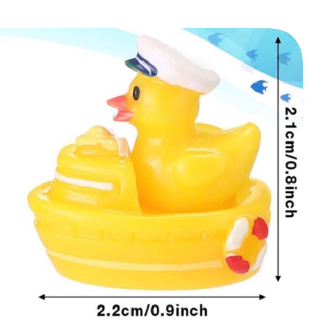 Set of 6, Colorful Sailor Ship Themed Mini Resin Ducks, Magnetic or Non-Magnetic, Optional Personalized Duck Hiding Tags