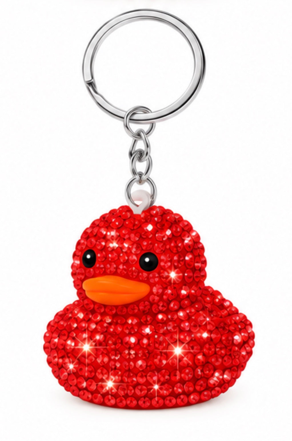 Handmade Bling Rubber Duck Keychain – Rhinestone Duck Bag Charm – Choose Your Color or Set of 6 – Sparkly Duck Lover Gift
