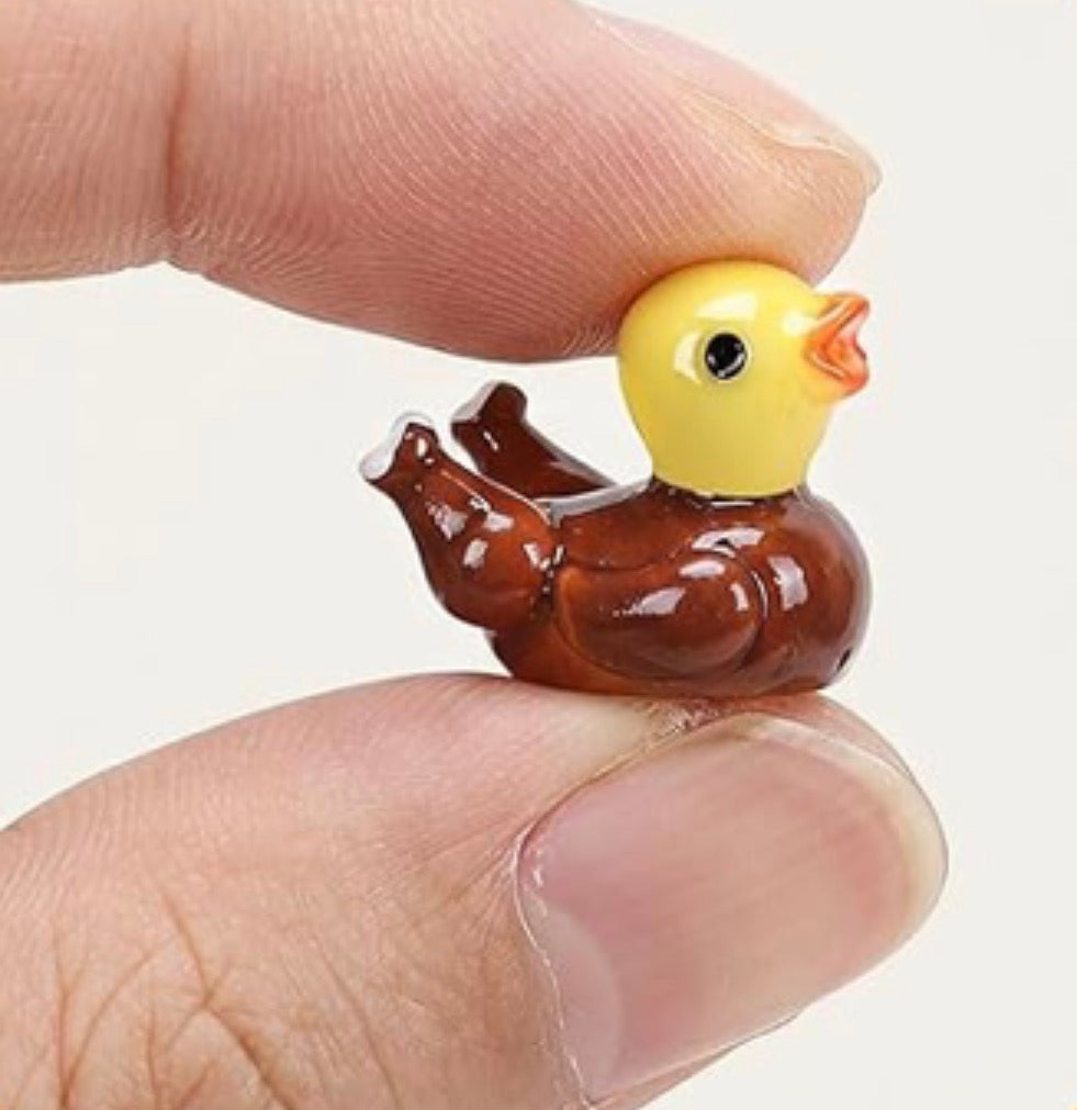 Set of 5, Cooked Thanksgiving Turkey Themed Mini Resin Ducks, Magnetic or Non-Magnetic, Optional Personalized Duck Hiding Tags