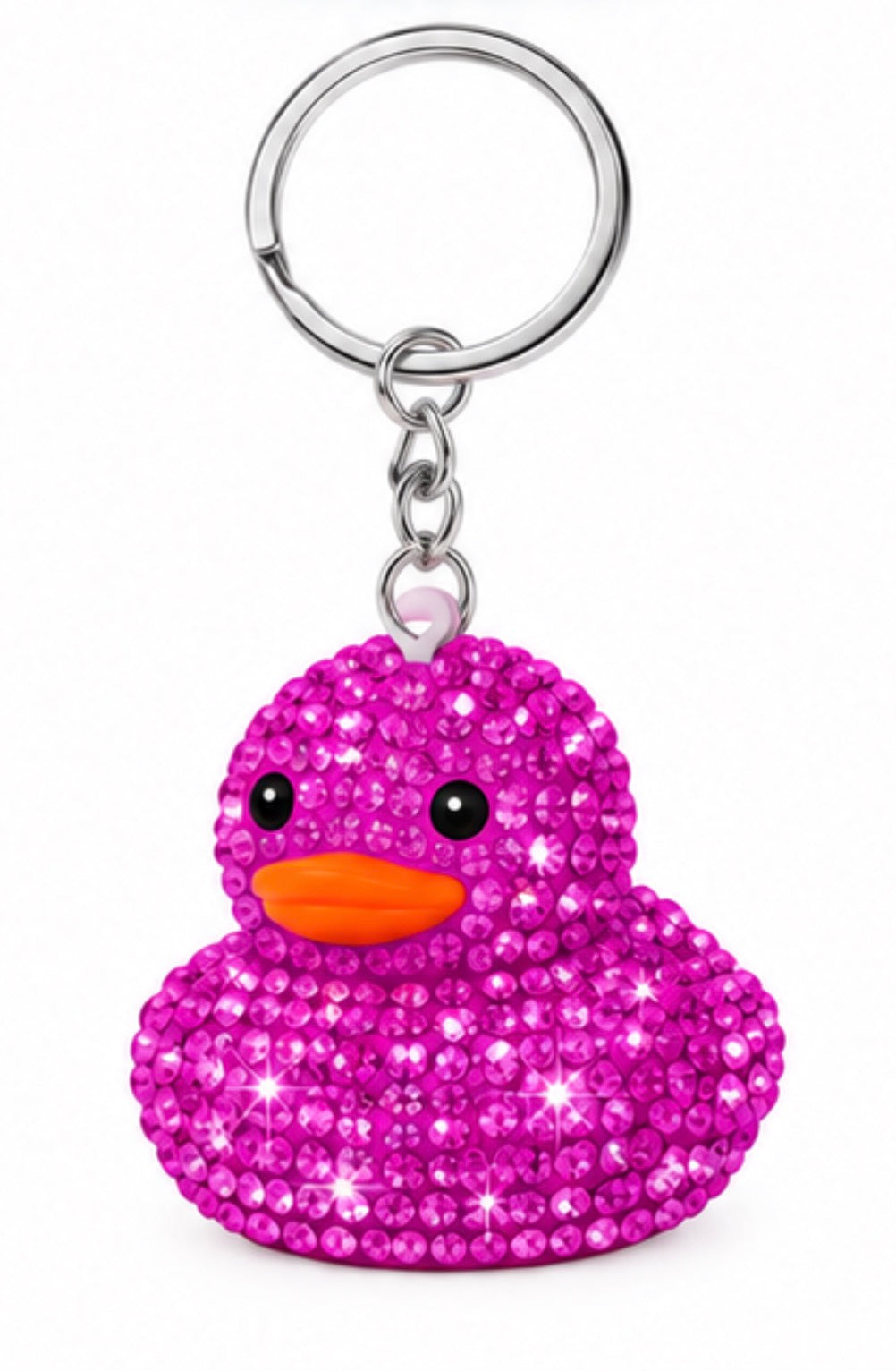 Handmade Bling Rubber Duck Keychain – Rhinestone Duck Bag Charm – Choose Your Color or Set of 6 – Sparkly Duck Lover Gift