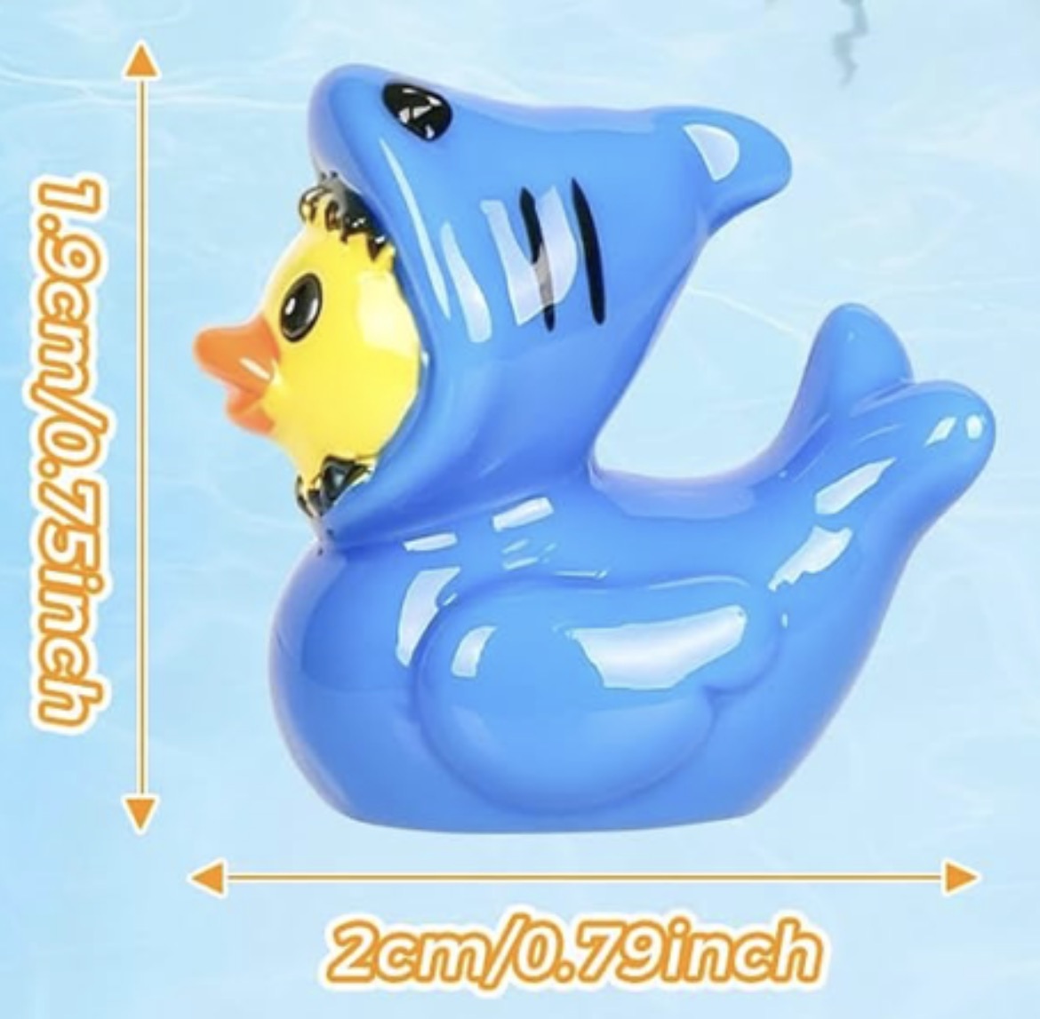 Set of 5, Shark Costume Themed Mini Resin Ducks, Magnetic or Non-Magnetic, Optional Personalized Duck Hiding Tags