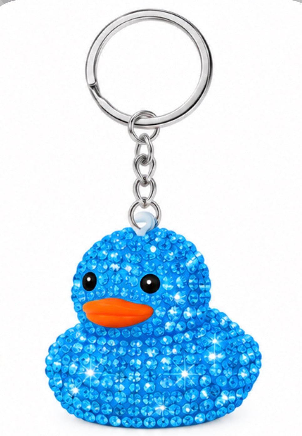 Handmade Bling Rubber Duck Keychain – Rhinestone Duck Bag Charm – Choose Your Color or Set of 6 – Sparkly Duck Lover Gift
