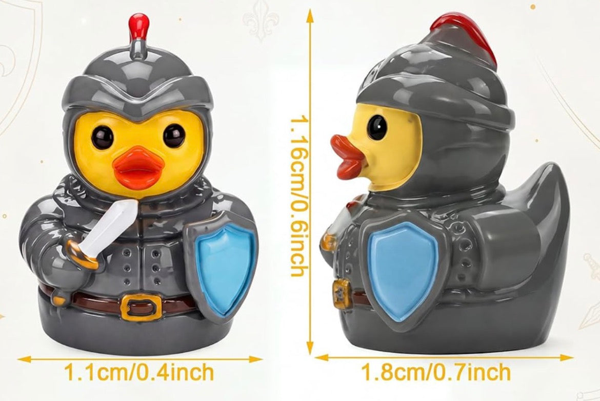 Set of 6, Medieval Knight Costume Themed Mini Resin Ducks, Magnetic or Non-Magnetic, Optional Personalized Duck Hiding Tags
