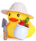 DIY Gardening 2” Rubber Duck Kit | 4 Piece Garden Duck Craft Set | Gardener Duck with Hat Flower Pot & Shovel | Duck Decorating Kit