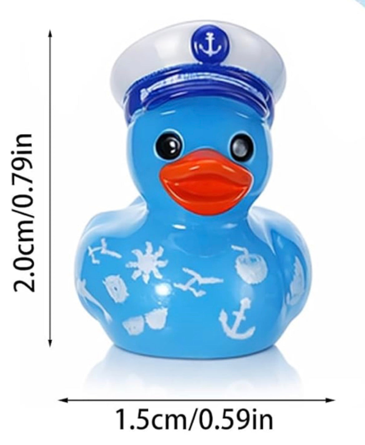 Set of 6, Nautical Captains Sailors Themed Mini Resin Ducks, Magnetic or Non-Magnetic, Optional Personalized Duck Hiding Tags