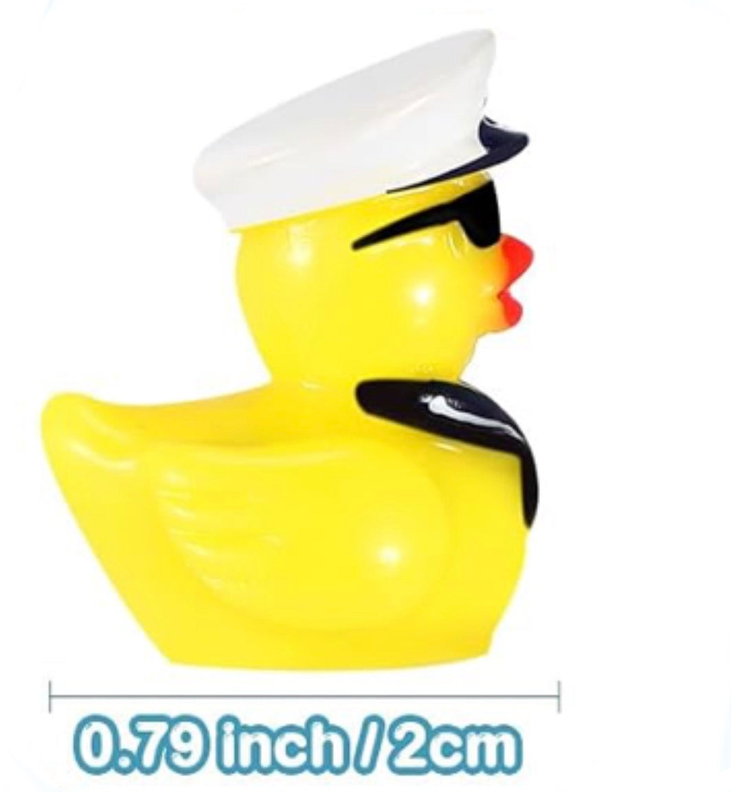 Set of 5, Yellow Sailor Themed Mini Resin Ducks, Magnetic or Non-Magnetic, Optional Personalized Duck Hiding Tags