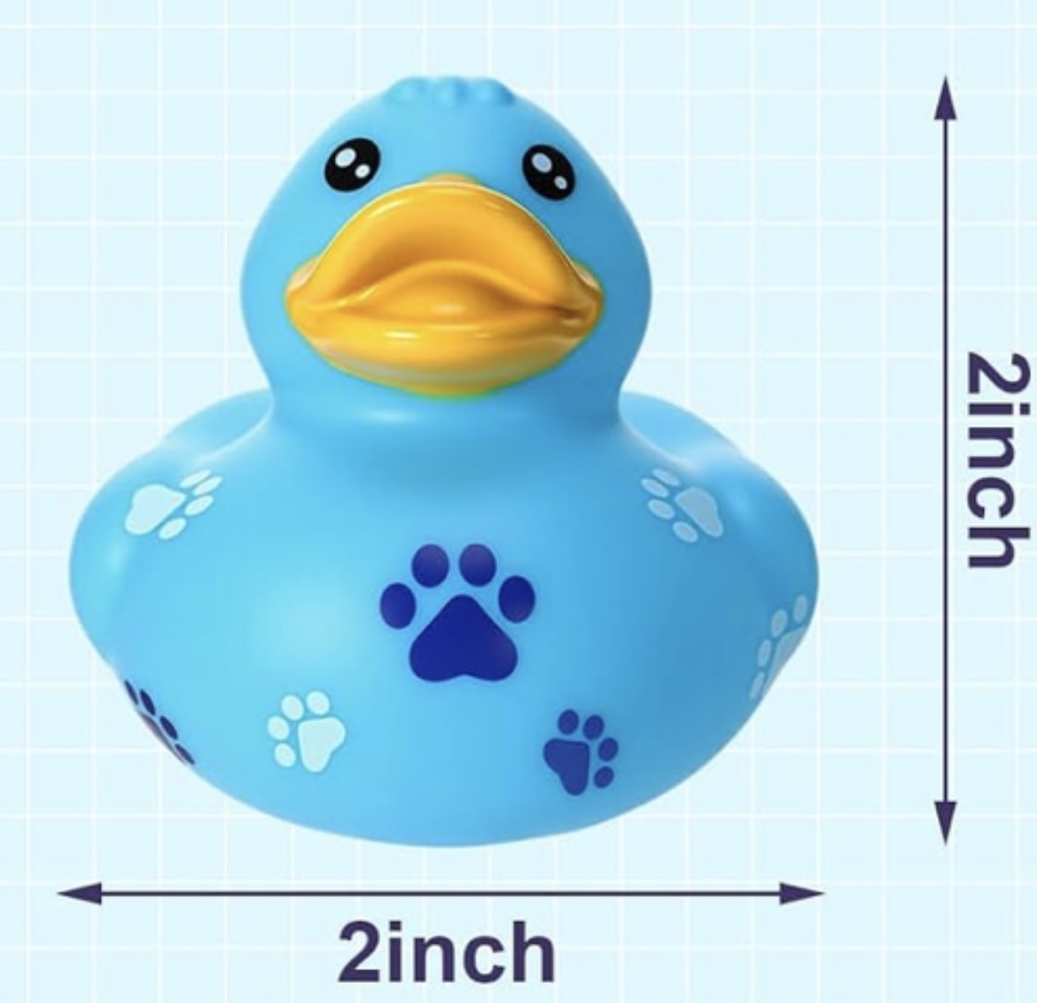 Blue Dog Paw Print Rubber Duck Gift Set of 5 | 2 Inch Ducks with Organza Bags & Ducked Cards | Ready to Gift & Hide | Duck Exchange Favors