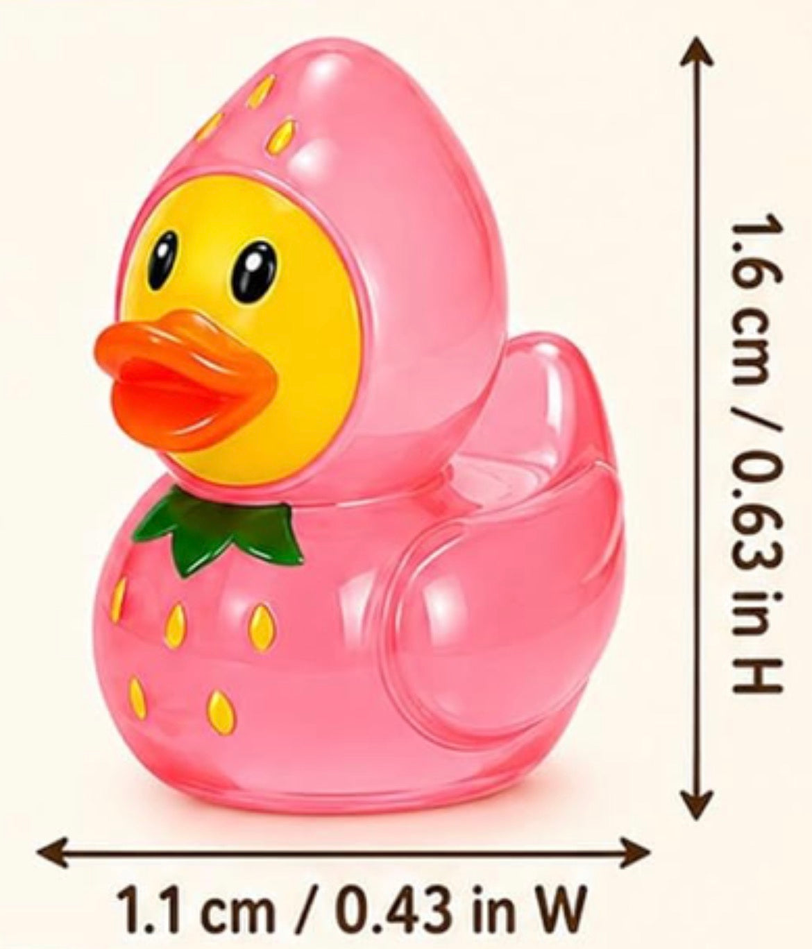 Set of 6, Glow-in-the-Dark Fruit Themed Mini Resin Ducks, Magnetic or Non-Magnetic, Optional Personalized Duck Hiding Tags
