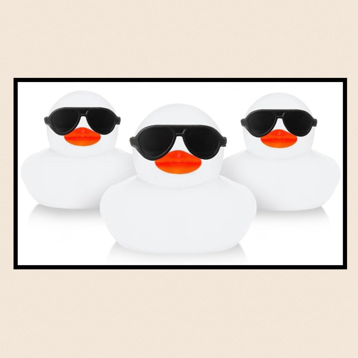 Paint Your Own Duck Kit – 3 White Rubber Ducks, 8 Acrylic Paints & 3 Brushes – DIY Duck Craft Kit with Detachable Sunglasses